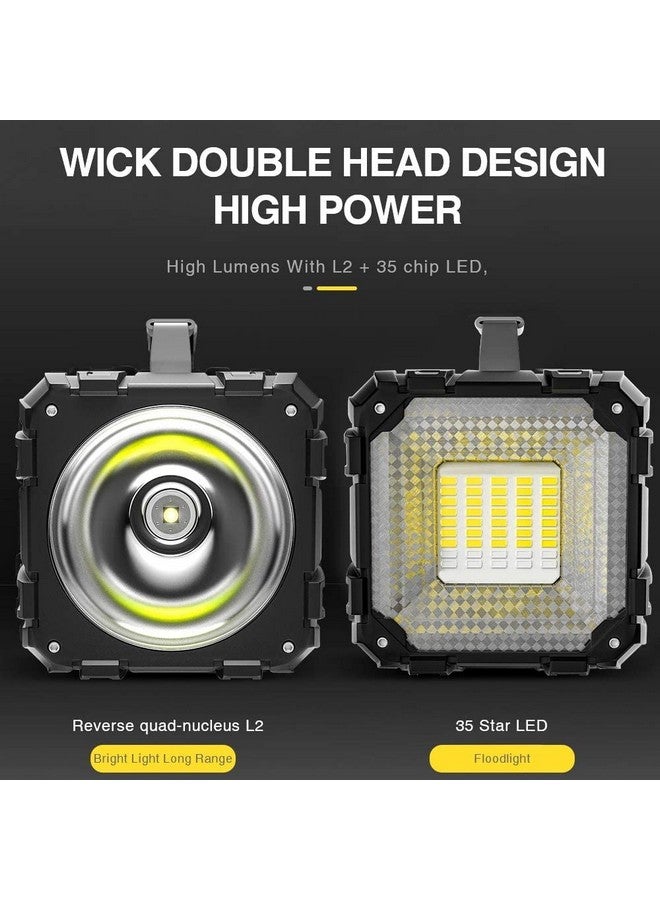 DOCOSS 2 In 1 Torch Light High Power Long Distance Rechargeable Torch Lights Wth Emergency Lights,Water Resistant Camping Light (L2 Led + 45 Smd)(Black-Small) - Image 3