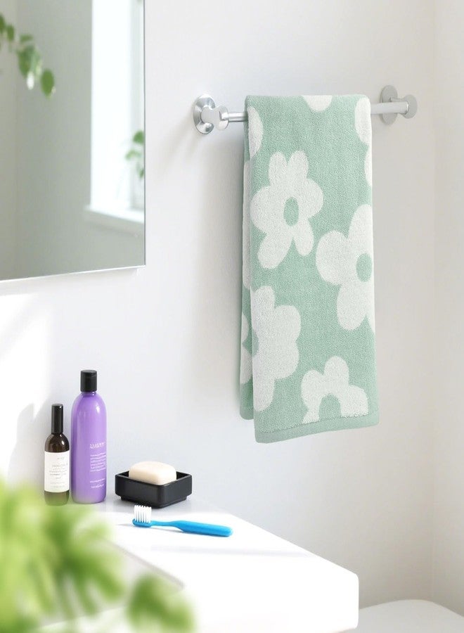 Jacquotha Floral Hand Towels for Bathroom - 2 Pack Cotton Face Towels 13" x 29", Soft Decorative with Cute Daisy Prints for Guest Room, Kitchen Decor, Light Seafoam - Image 4