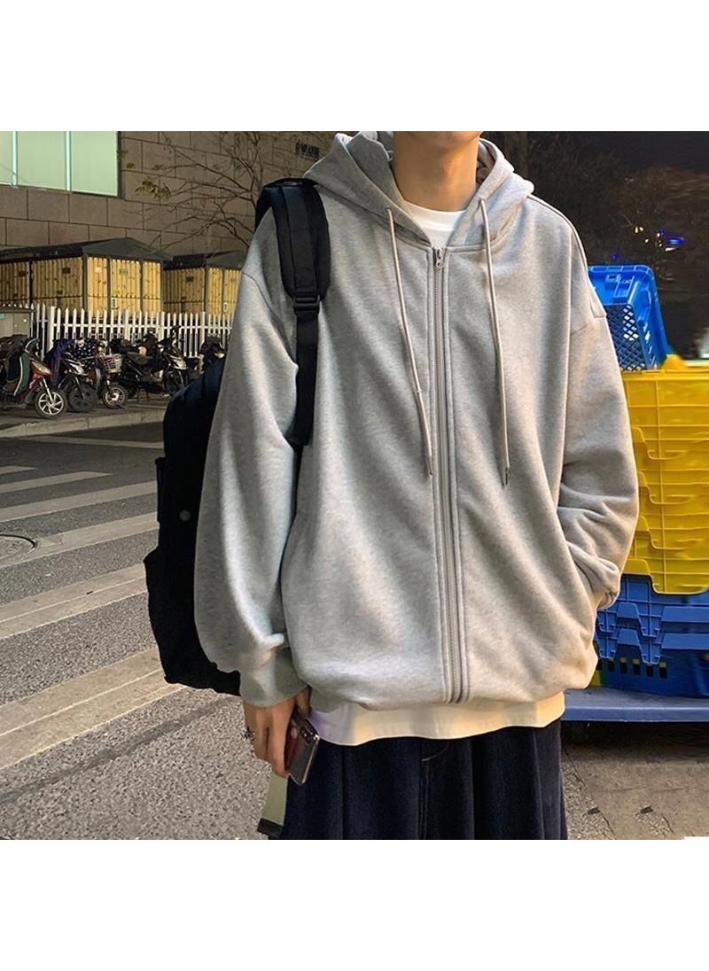 Generic - Casual Spring Autumn Sherpa Jacket for Men Coat Gray - Image 1