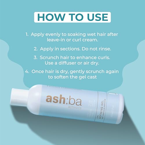 Ashba Botanics Curl Defining Gel | Lightweight, Non-Sticky Hair Gel for Curly, Frizzy Hair| Define, Frizz Control, Medium - Strong Hold Styling Gel With Rosemary & Chamomile | For Men & Women - 8 floz - Image 5