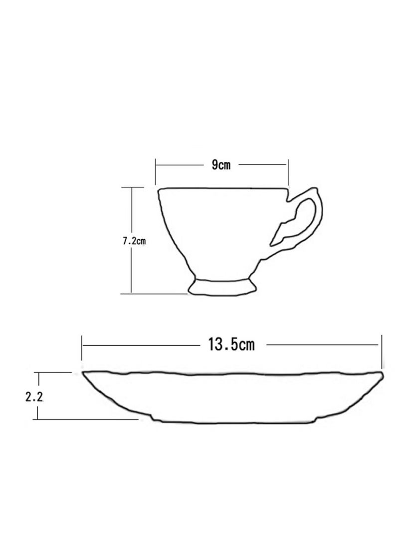 Sharpdo Bone China Ceramic Coffee Cup And Saucer Set - Image 4