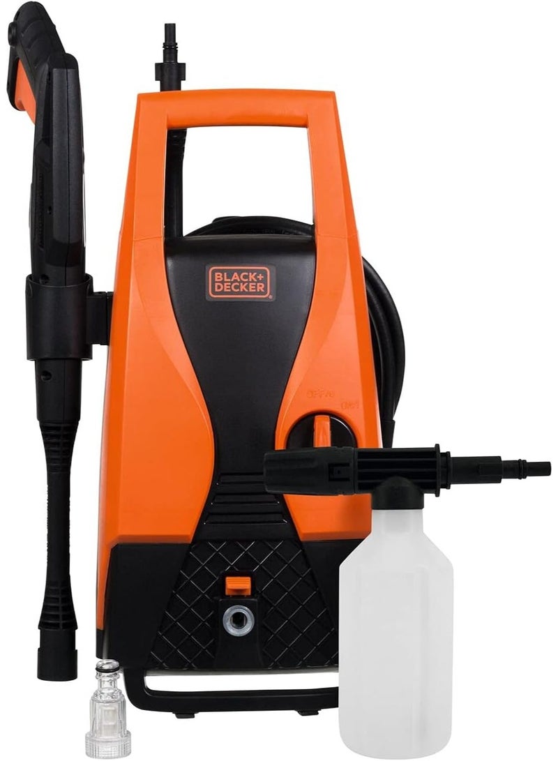BLACK+DECKER غسالة ضغط، 1400 واط، 1512 PSI، 105 بار أقصى ضغط، خفيفة الوزن، ذاتية التحضير، نظام إيقاف كامل، تشمل الملحقات، تصميم أنيق، صديقة للبيئة - Image 2