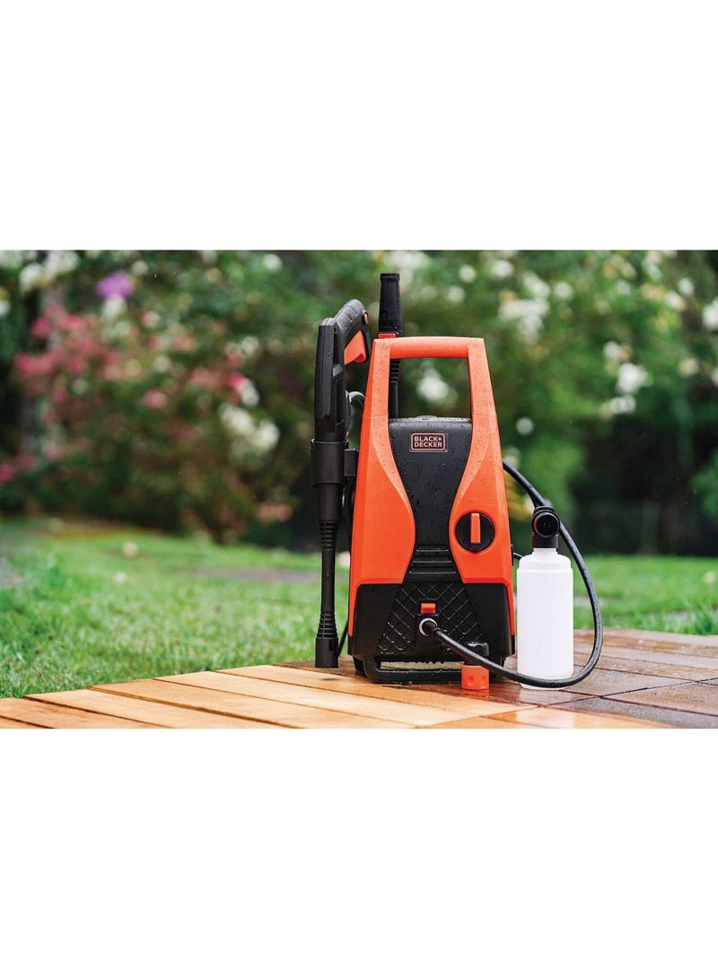 BLACK+DECKER غسالة ضغط، 1400 واط، 1512 PSI، 105 بار أقصى ضغط، خفيفة الوزن، ذاتية التحضير، نظام إيقاف كامل، تشمل الملحقات، تصميم أنيق، صديقة للبيئة - Image 3