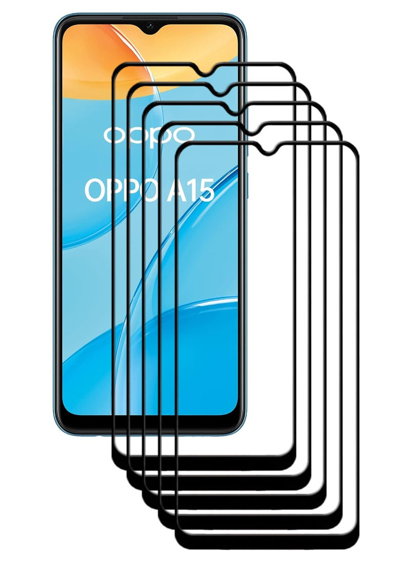 ACLIX 5 Pieces Antistatic ESD Dustproof Premium Quality High Definition Tempered Glass Screen Protector Designed For Oppo A15 - Image 1