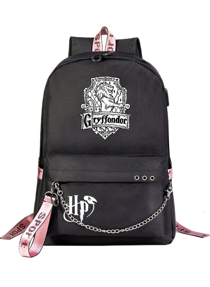 Harry Potter Cartoon Print Student Youth Large Capacity Backpack For Men And Women