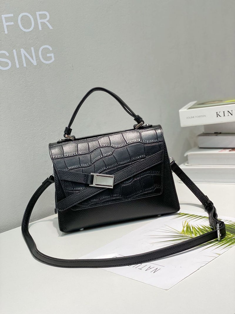 2025 Light Luxury High-End Genuine Leather Women'S Bag Fashion Crocodile Pattern All-Match Commuter Shoulder Crossbody Bag Handbag - Image 1