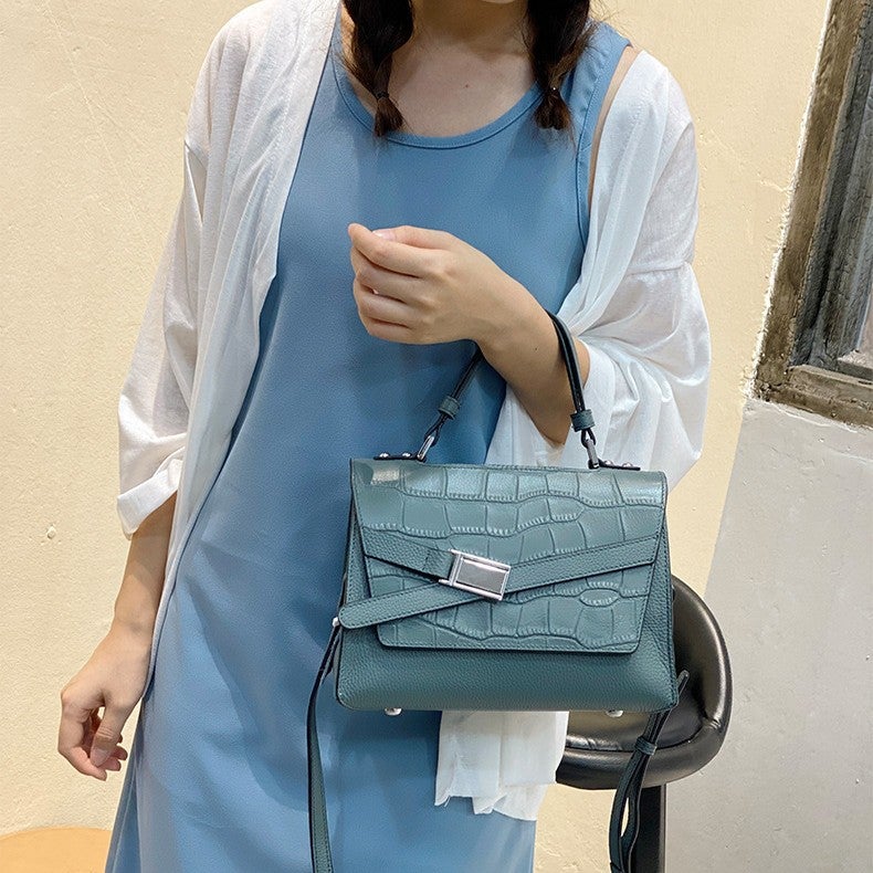 2025 Light Luxury High-End Genuine Leather Women'S Bag Fashion Crocodile Pattern All-Match Commuter Shoulder Crossbody Bag Handbag - Image 3