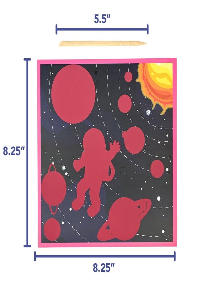 Ready 2 Learn Magic Scratch Paper - Space - 10 Vibrant Scenes - Scratch Art for Kids - Reveal Colorful, Outer Space Designs - Image 3