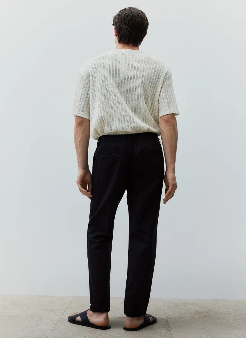 اتش اند ام Regular Fit Linen-Blend Trousers