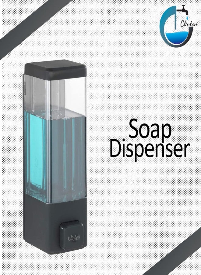 Clinton 350 Ml ABS Wall Mounted Liquid Soap Dispenser Shampoo Sanitizer Gel Dispenser for Bathroom- Set of 2 (Black) - Image 3