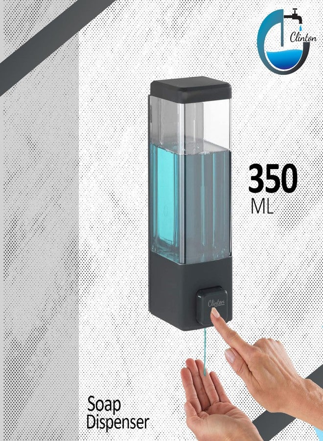 Clinton 350 Ml ABS Wall Mounted Liquid Soap Dispenser Shampoo Sanitizer Gel Dispenser for Bathroom- Set of 2 (Black) - Image 5