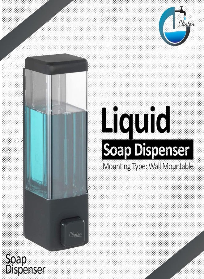 Clinton 350 Ml ABS Wall Mounted Liquid Soap Dispenser Shampoo Sanitizer Gel Dispenser for Bathroom- Set of 2 (Black) - Image 2