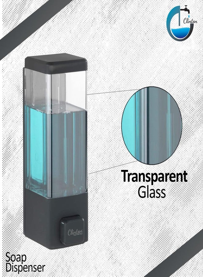 Clinton 350 Ml ABS Wall Mounted Liquid Soap Dispenser Shampoo Sanitizer Gel Dispenser for Bathroom- Set of 2 (Black) - Image 4