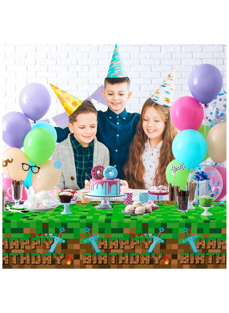 Geme Party Tablecover, 3pcs Pixel Gaming Theme Party Tablecover Set- Game Birthday Tablecloth, Game Table Decorations Tablecloth, Prefect for Game Birthday Decorations Supplies(Size: 270cm×137cm/106× 53.5) - Image 4