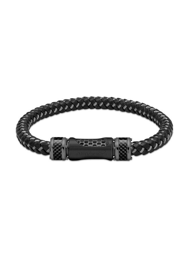 McLaren Drift Leather Grey and Black Bracelet for Men 190 mm - Image 1