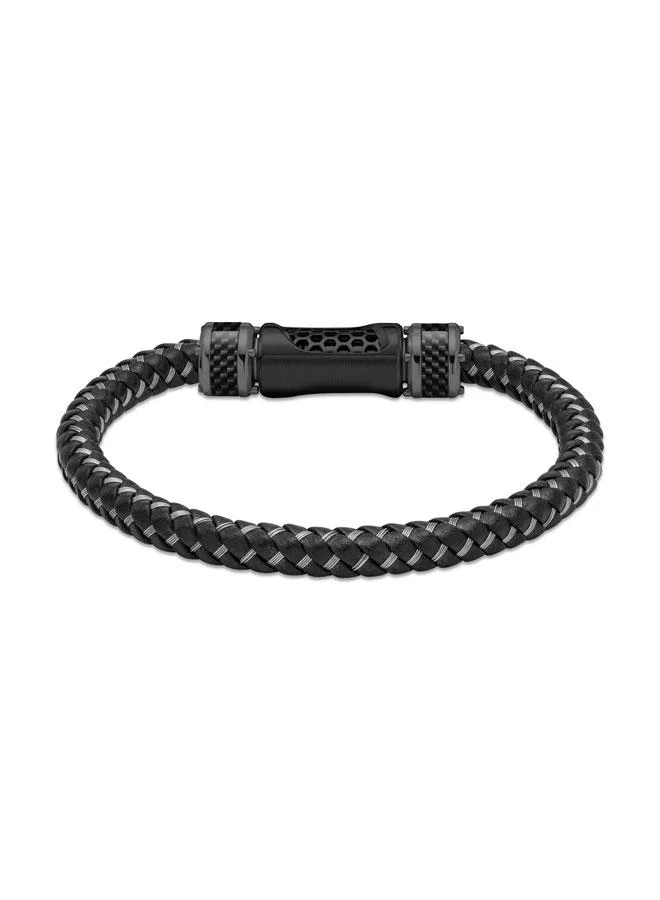 McLaren Drift Leather Grey and Black Bracelet for Men 190 mm