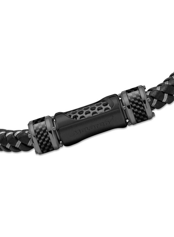McLaren Drift Leather Grey and Black Bracelet for Men 190 mm - Image 3