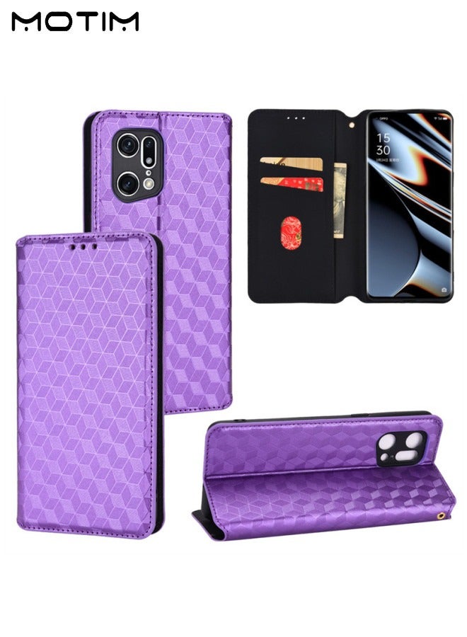 Motim Oppo Find X5/X5 Pro Phone Case Cover, Flip Leather Wallet Case with Kickstand Card Slots Holder Money Pocket, Scratch-resistant Shockproof Cover  - Image 1