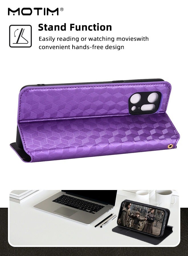 Motim Oppo Find X5/X5 Pro Phone Case Cover, Flip Leather Wallet Case with Kickstand Card Slots Holder Money Pocket, Scratch-resistant Shockproof Cover  - Image 3