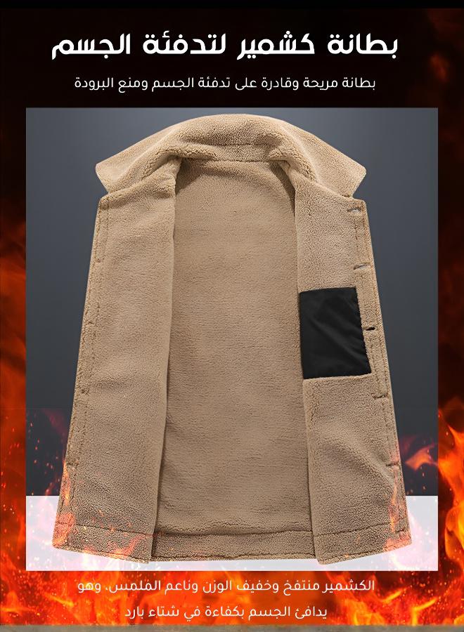 جاكيت رجالي كاجوال بياقة واقفة وبطانة دافئة - Image 3