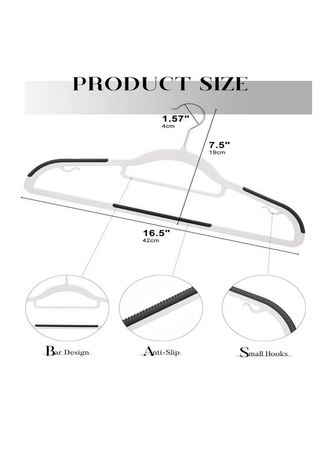 Golden Bird Golden bird Plastic Hangers Heavy Duty Dry Wet Clothes Hangers with Non-Slip Pads Space Saving 0.2" Thickness Super Lightweight Organizer (White, 30.0, Count)  - Image 2