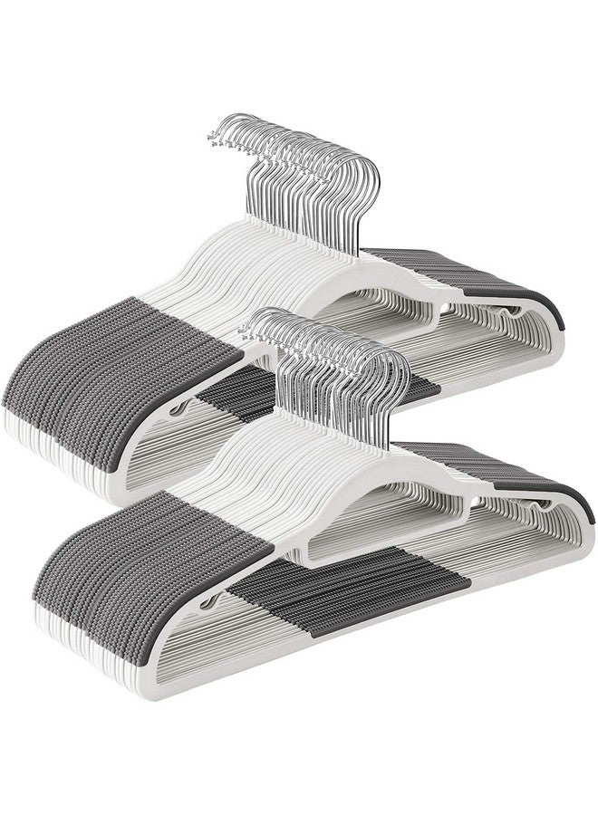 Golden Bird Golden bird Plastic Hangers Heavy Duty Dry Wet Clothes Hangers with Non-Slip Pads Space Saving 0.2" Thickness Super Lightweight Organizer (White, 30.0, Count)  - Image 1