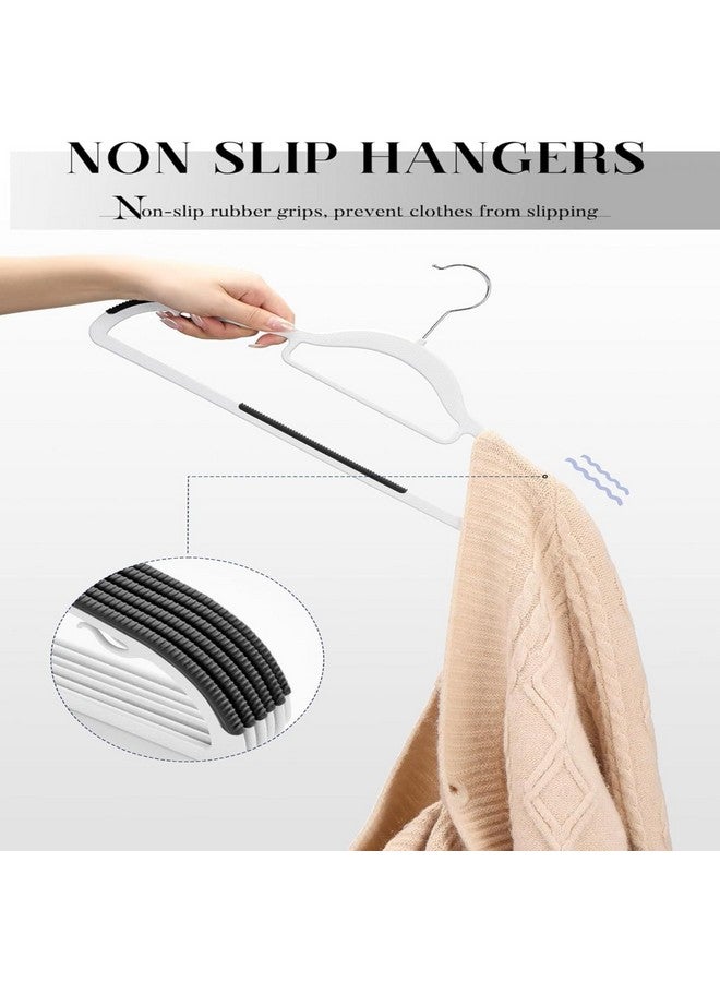 Golden Bird Golden bird Plastic Hangers Heavy Duty Dry Wet Clothes Hangers with Non-Slip Pads Space Saving 0.2" Thickness Super Lightweight Organizer (White, 30.0, Count)  - Image 3