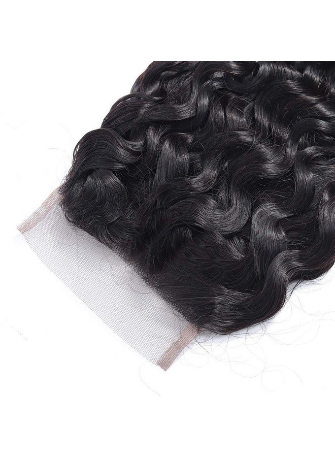 Odir 12 Inch Water Wave 4X4 Lace Closure 150% Density 9A Unprocessed Wet And Wavy Virgin Remy Human Hair Lace Front Closure No Bleached Knots Closure Natural Color - Image 5