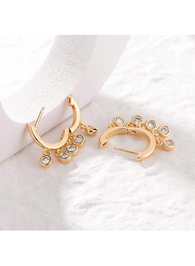 Mevecco Women Huggie Hoop Earrings Gold Ear Stud Cuff 14K Gold Filled Small Boho Beach Simple Delicate Handmade Hypoallergenic Jewelry Gift - Image 5