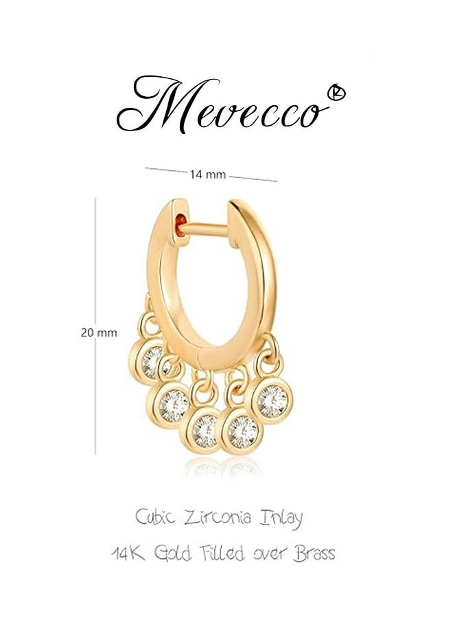 Mevecco Women Huggie Hoop Earrings Gold Ear Stud Cuff 14K Gold Filled Small Boho Beach Simple Delicate Handmade Hypoallergenic Jewelry Gift - Image 4