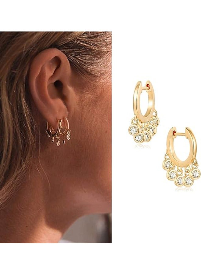 Mevecco Women Huggie Hoop Earrings Gold Ear Stud Cuff 14K Gold Filled Small Boho Beach Simple Delicate Handmade Hypoallergenic Jewelry Gift - Image 3