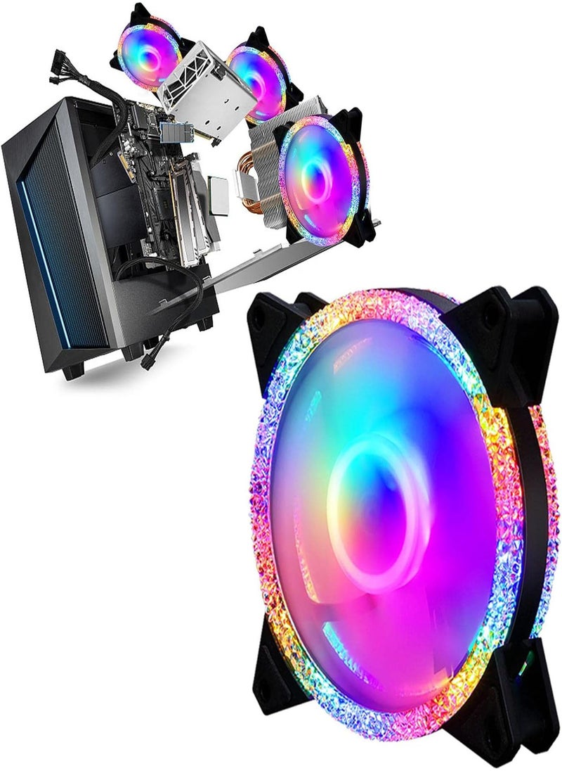 Computer Case Fans | 120mm Case Fans | Long Life Computer Case Fan with Multiple Light Modes, Cooling for Desktop CPU