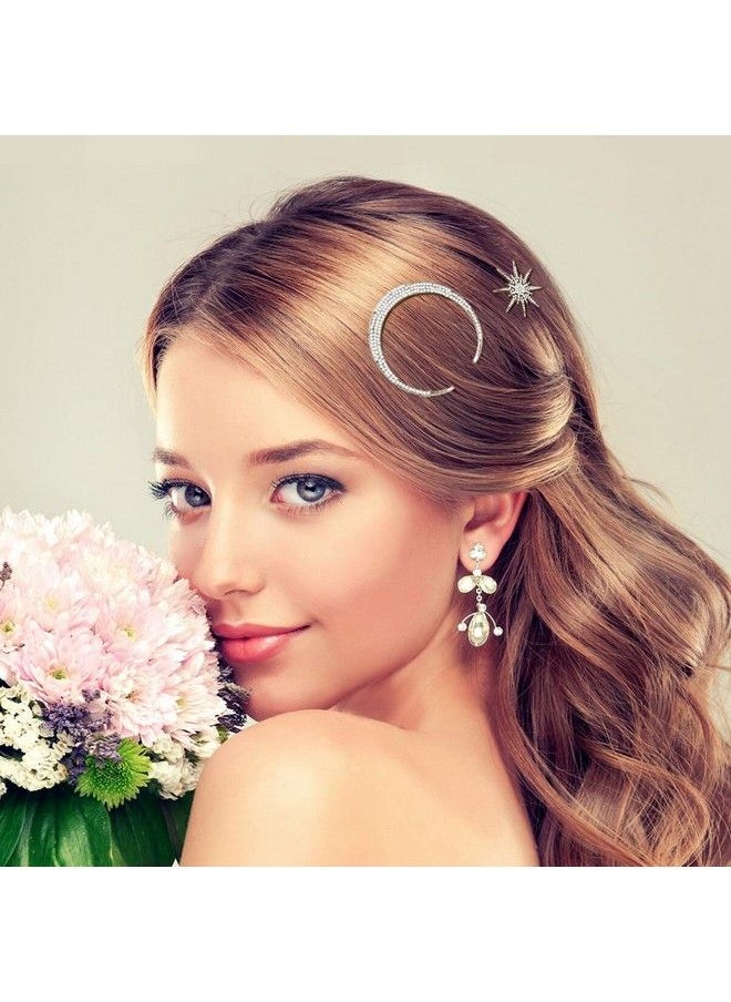 Beaupretty - 6 Pieces Stars And Moon Hair Clips Star Hairpins Rhinestone Star Hairpins Stars Moon Hair Clips Metal Alloy Moon Hairpins Hair Accessories For Women Girls(Gold) - Image 1