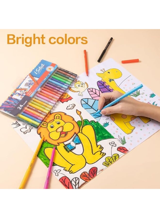 Deli EC169-24 iSelect Felt Pens – 24-Color Soft-Grip Drawing Set - Image 5