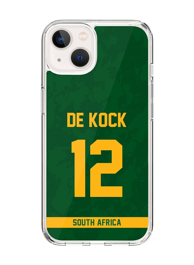Stylizedd - Classic Clear Case For iPhone 14 Plus , Hybrid Soft Case Transparent Cover - Player Name - David Miller, Jersey Number- 10 - Image 1