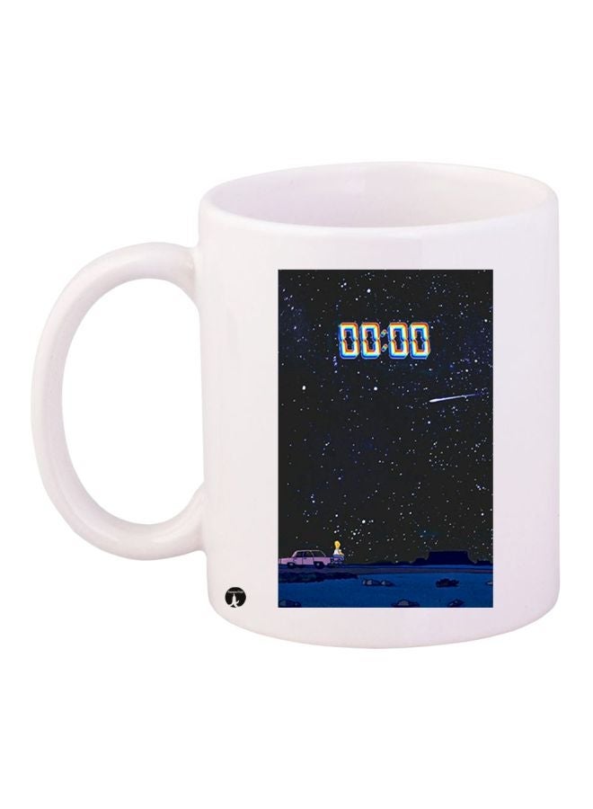 RYN Timer Printed Coffee Mug White/Blue/Black 11ounce