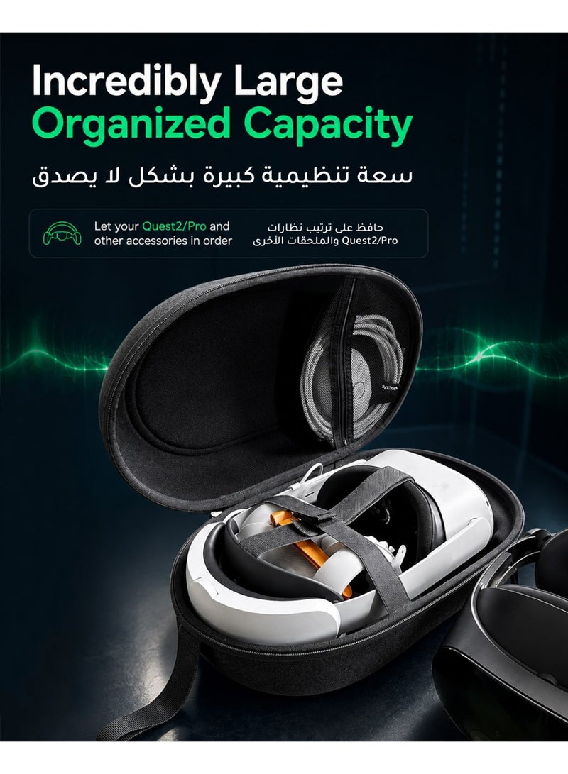 Syntech Hard Carrying Case Compatible with Meta Quest 3S/Quest 3/Oculus Quest 2/VP/Pico4, Accessories VR Headset with Elite Strap, Touch Controllers for Travel Storage, The Medium Size, Black (Do Not Fit 3rd-party Headstrap), - Image 4