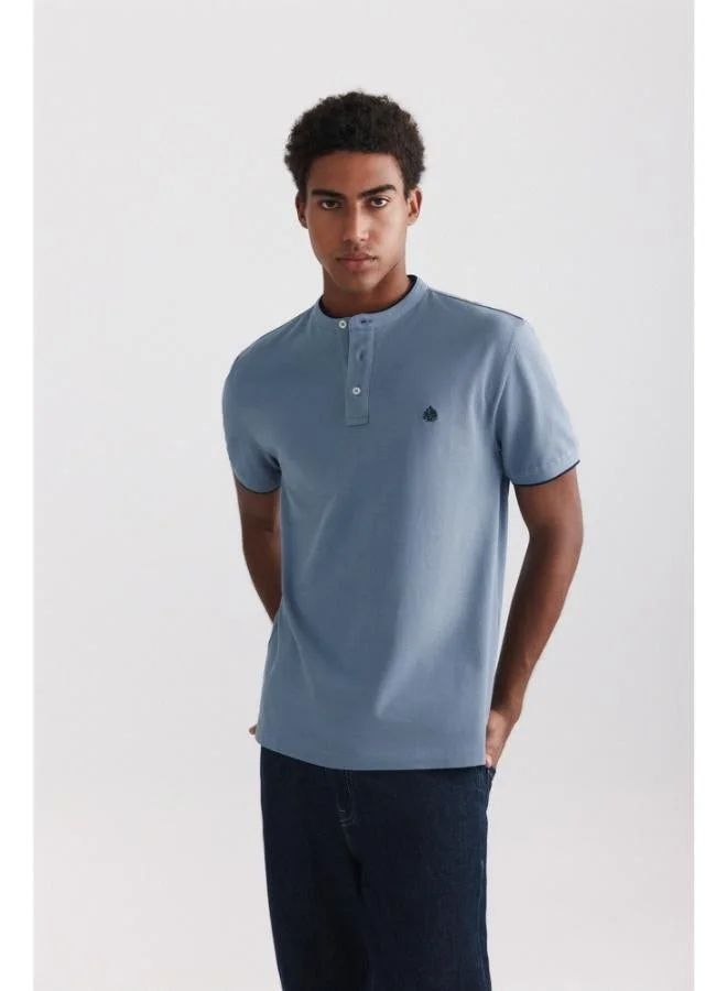سبرينجفيلد قميص بولو بياقة ياقة بيكيه ماندرين ضيق