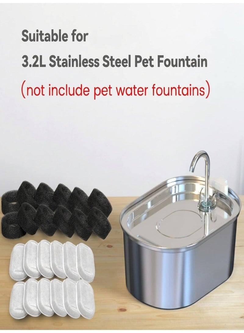 JOUDIYA 24 Pack Cat Fountain Replacement Filters S2 Compatible, 12 Carbon + 12 Foam Filter Set, Multi-Layer Filtration for Pet Water Fountain, Helps Keep Water Clean and Fresh - Image 5