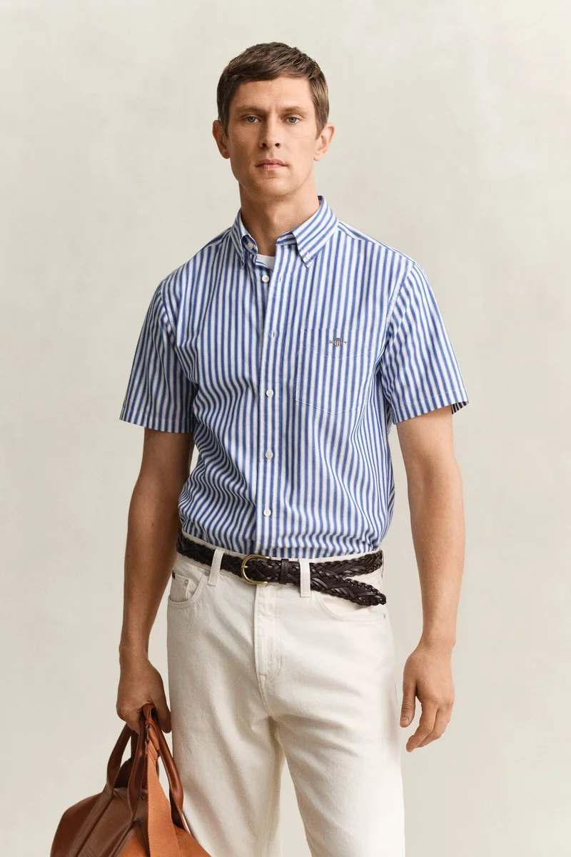 GANT Regular Classic Poplin Stripe Short SleeveShirt