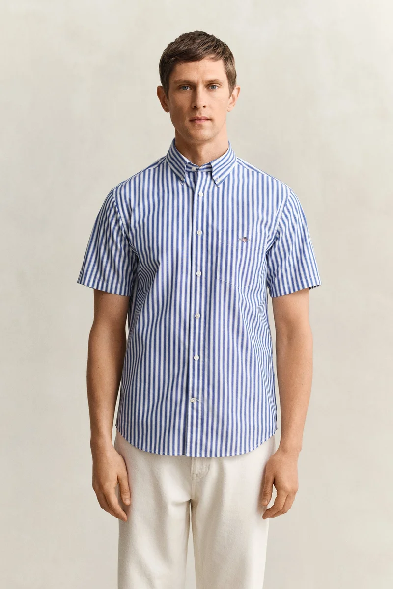 GANT Regular Classic Poplin Stripe Short SleeveShirt