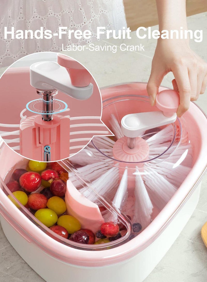 R.VIHAN Fruit Cleaning Device 720 Degree Scrubbing Fruit And Vegetable Wash Large Fruits Washing Spinner And Self draining System With Full Sided Spin Scrubber Brush cleaner - Image 4