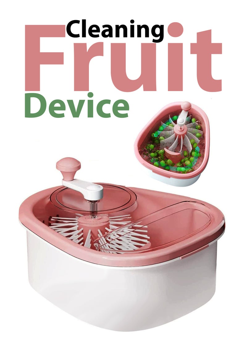 R.VIHAN Fruit Cleaning Device 720 Degree Scrubbing Fruit And Vegetable Wash Large Fruits Washing Spinner And Self draining System With Full Sided Spin Scrubber Brush cleaner - Image 2