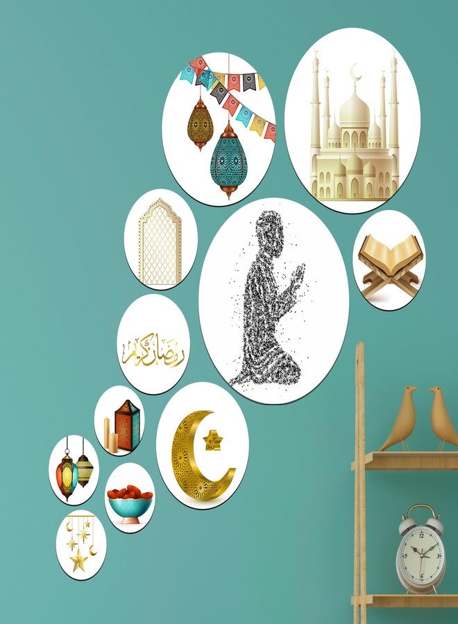 SAF set of 11 islamic religious Mdf Wooden Wall Hanging Home Decor Plates, wall painting, wall hanging For home decoaration, office, living room, wall decoration - Image 1