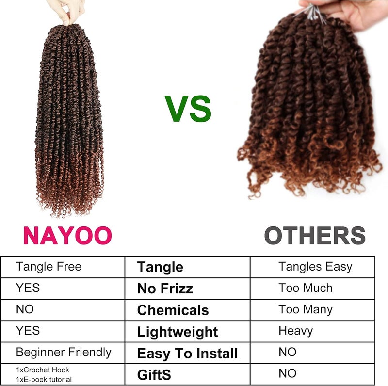 NAYOO Passion Twist Hair - 8 Packs 20 Inch Passion Twist Crochet Hair For Women, Crochet Pretwisted Curly Hair Passion Twists Synthetic Braiding Hair Extensions (20 Inch 8 Packs, T350) - Image 5