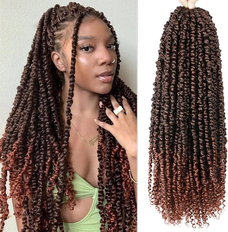 NAYOO Passion Twist Hair - 8 Packs 20 Inch Passion Twist Crochet Hair For Women, Crochet Pretwisted Curly Hair Passion Twists Synthetic Braiding Hair Extensions (20 Inch 8 Packs, T350) - Image 1