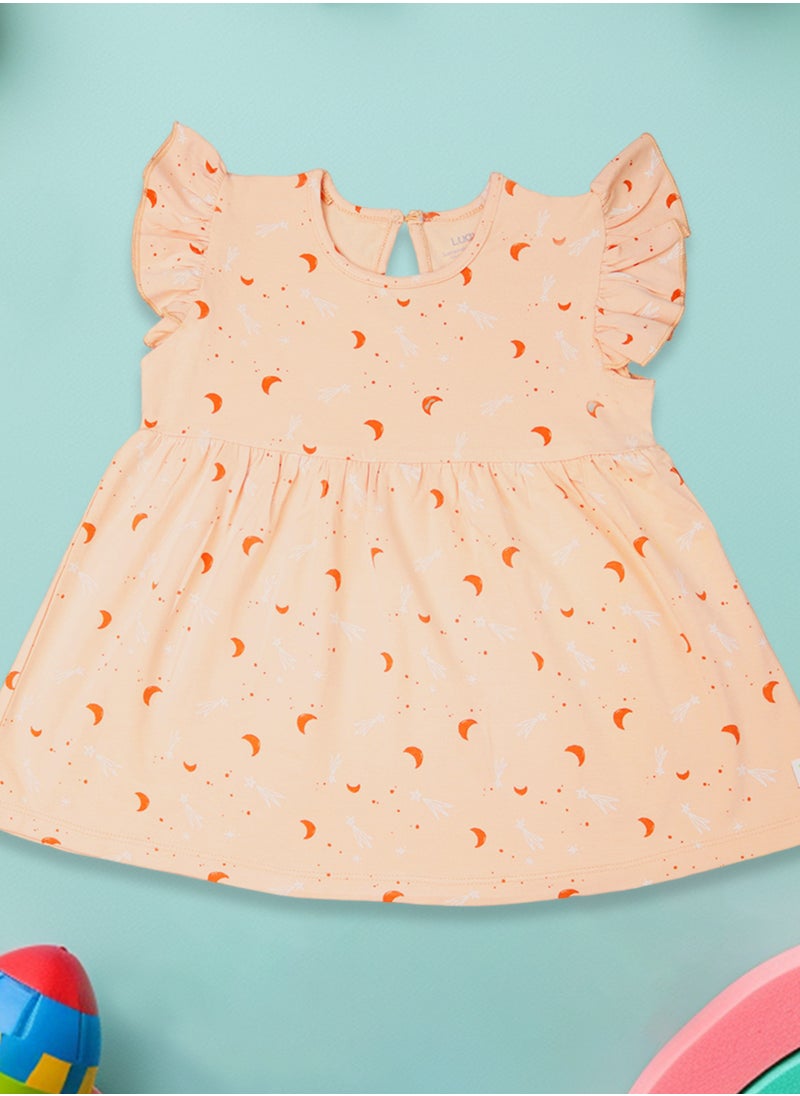 LUAY Girls 100% Bamboo based Ultra-Soft fabric Dress with ruffled sleeves_Orange - pzsku/ZA566DA4B2F6253E21977Z/45/_/1717481553/d3942a00-4899-4aeb-9861-a760f8f5f200