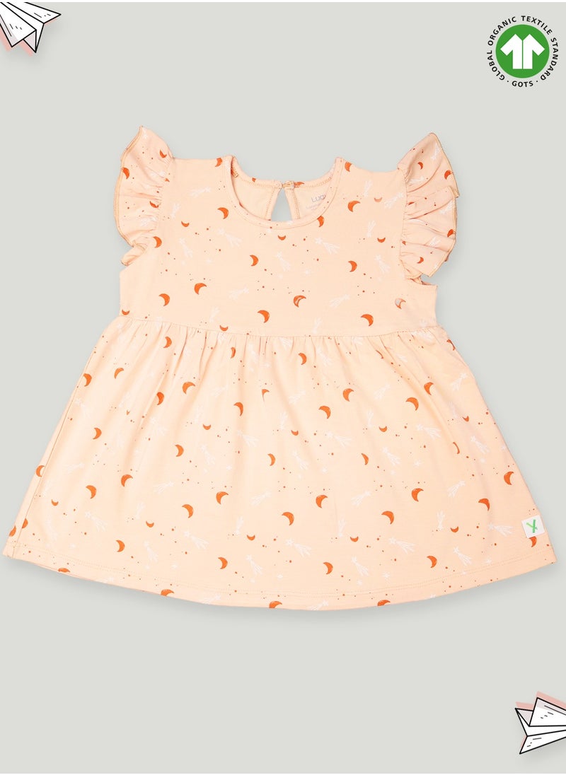 LUAY Girls 100% Bamboo based Ultra-Soft fabric Dress with ruffled sleeves_Orange - pzsku/ZA566DA4B2F6253E21977Z/45/_/1717481564/bec1076c-8d30-4e43-bf06-f4130eaf2053