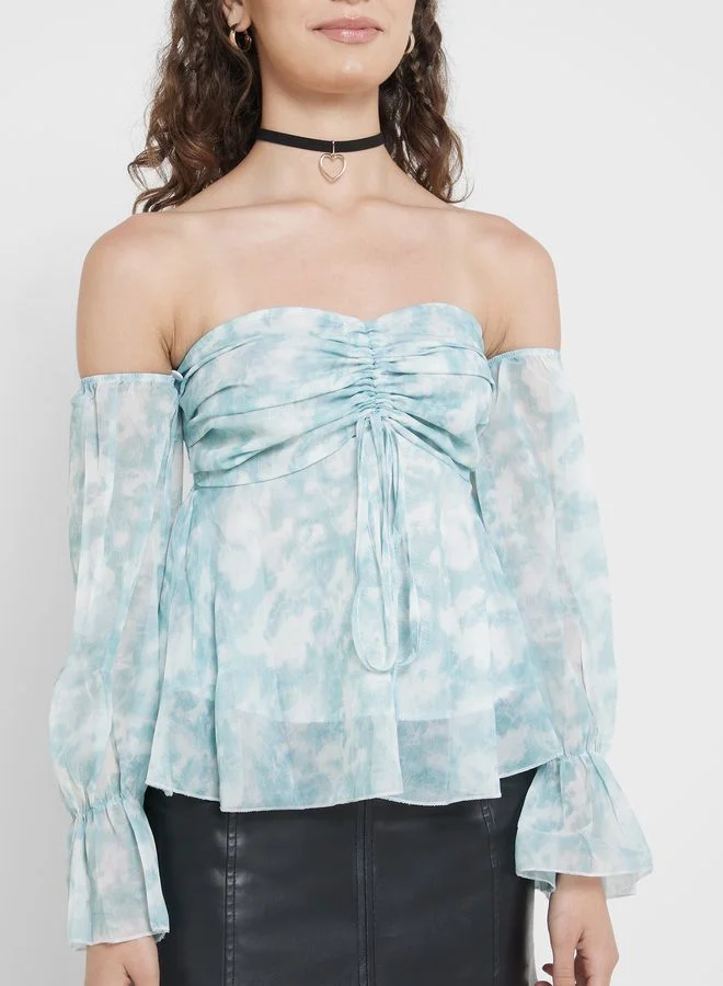Ginger Hater Neck Printed Top