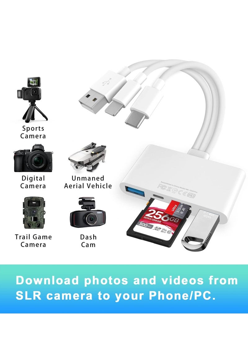 KASTWAVE - 5-in-1 Memory Card Reader, USB OTG Adapter & SD Card Reader for iPhone/iPad, USB C and USB A Devices with Micro SD & SD Card Slots, OTG Adapter for SD/Micro SD/SDHC/SDXC/MMC - Image 1